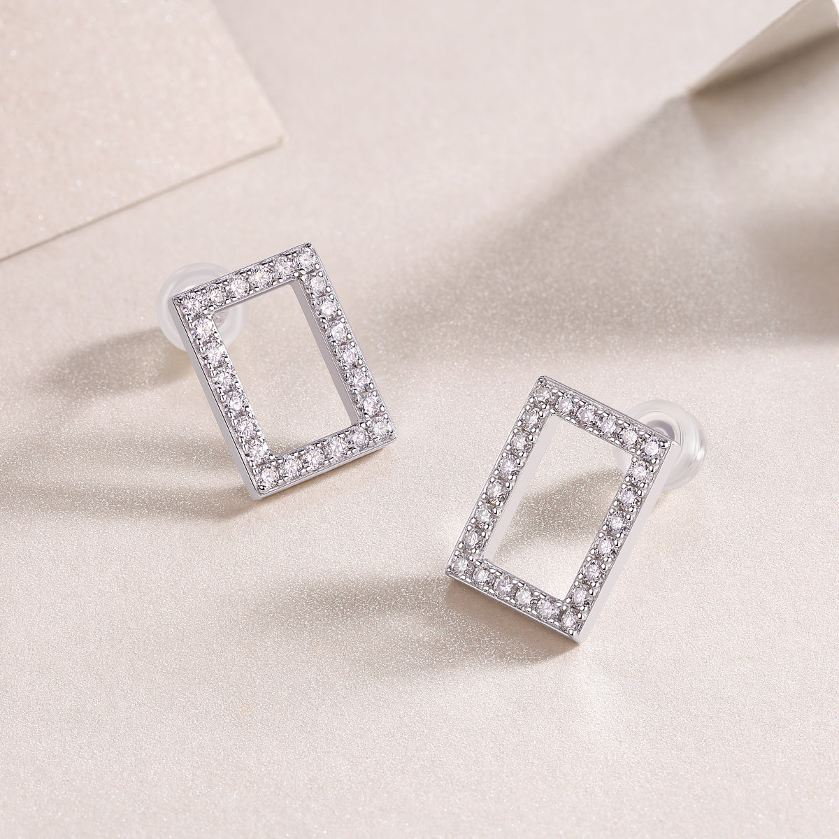In Full Swing - Fashionable And Affordable Jewelry With Moissanite S925 Sterling Silver And Platinum-plated Stud Earrings Weloria