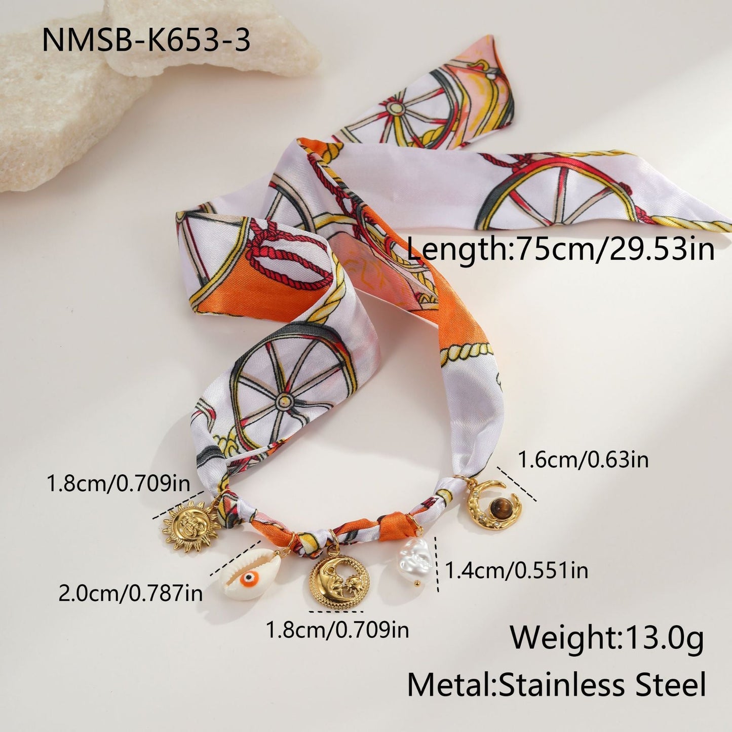 Affordable Luxury Silk Scarf Necklace Stainless Steel Bracelet Vacation Style High Sense Weloria