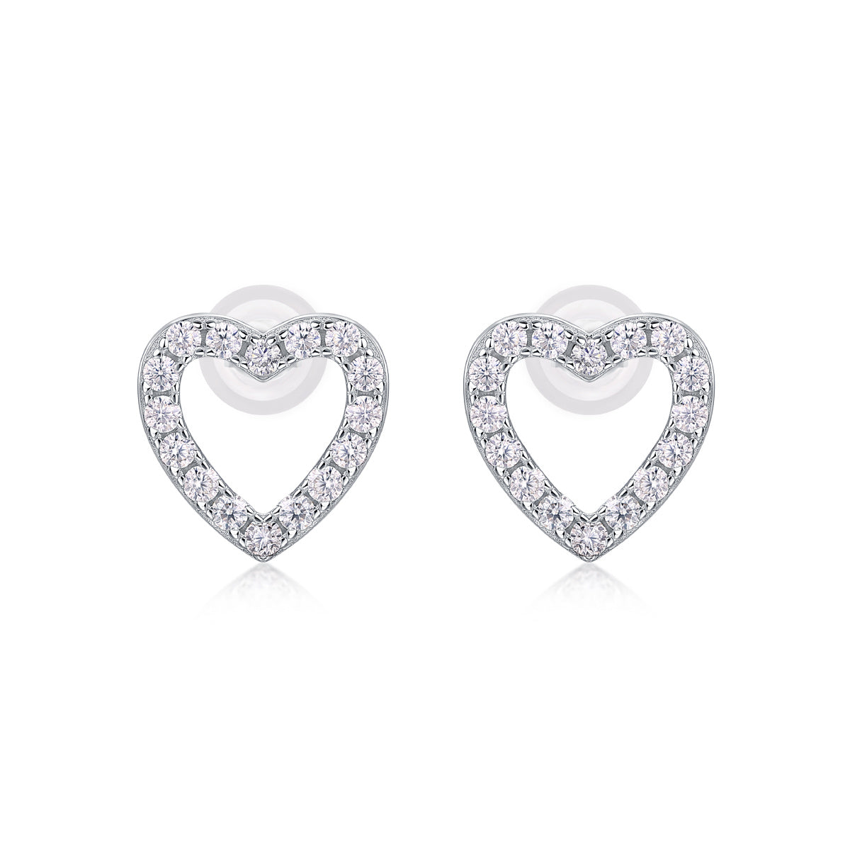 From The Heart - Fashionable, Trendy And Affordable Jewelry With Moissanite S925 Sterling Silver And Platinum-plated Stud Earrings Weloria