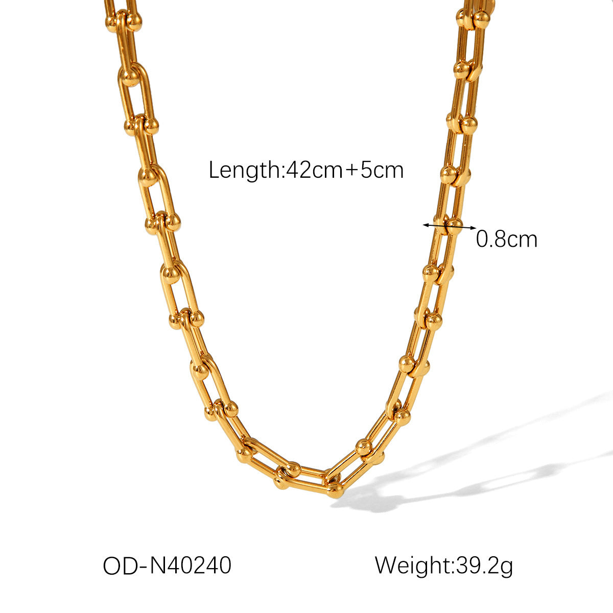Stainless Steel Necklace Horseshoe Chain Bracelet Earrings Weloria