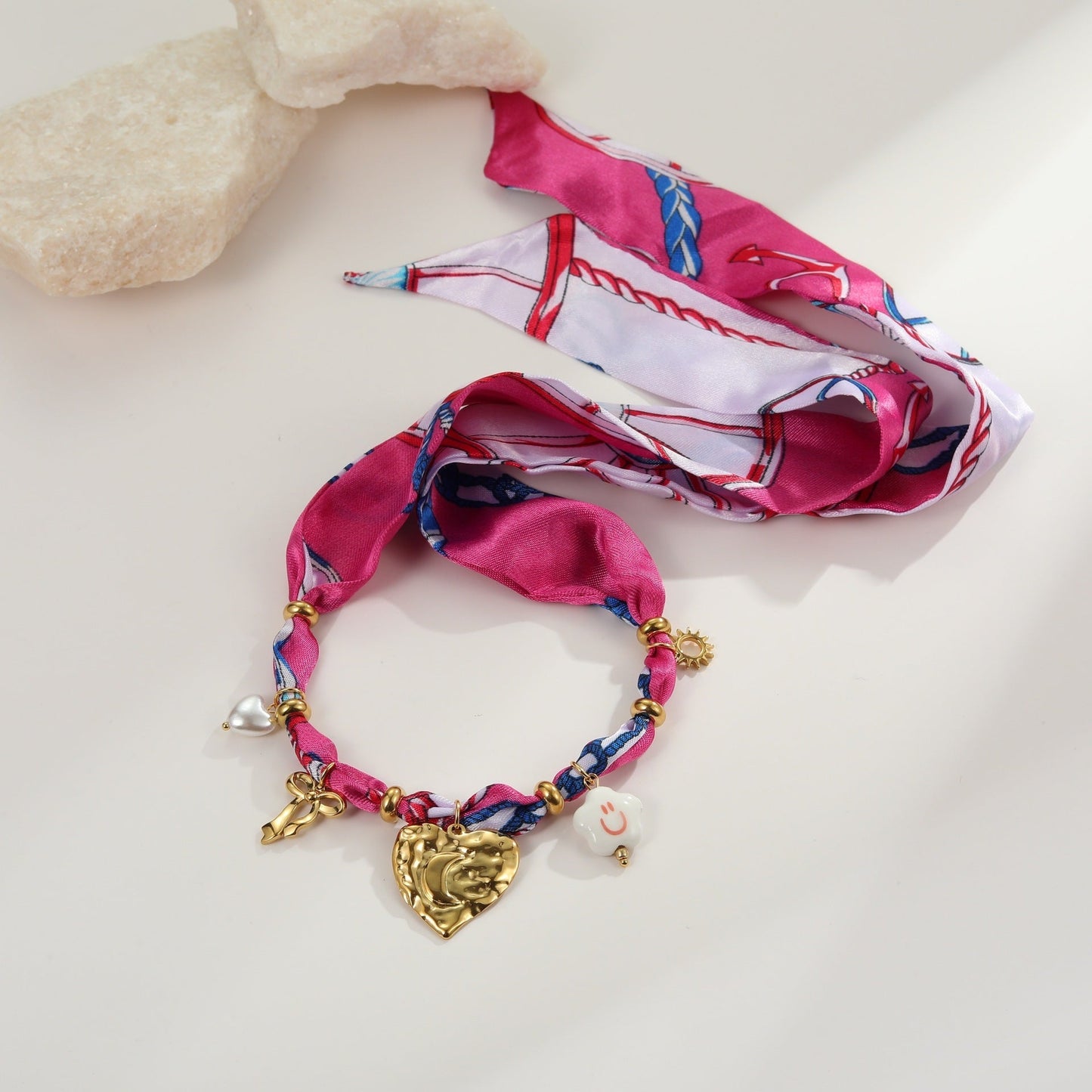 Colorful Silk Scarf Series Love Pendant Necklace Non-fading Elegant Bracelet Weloria