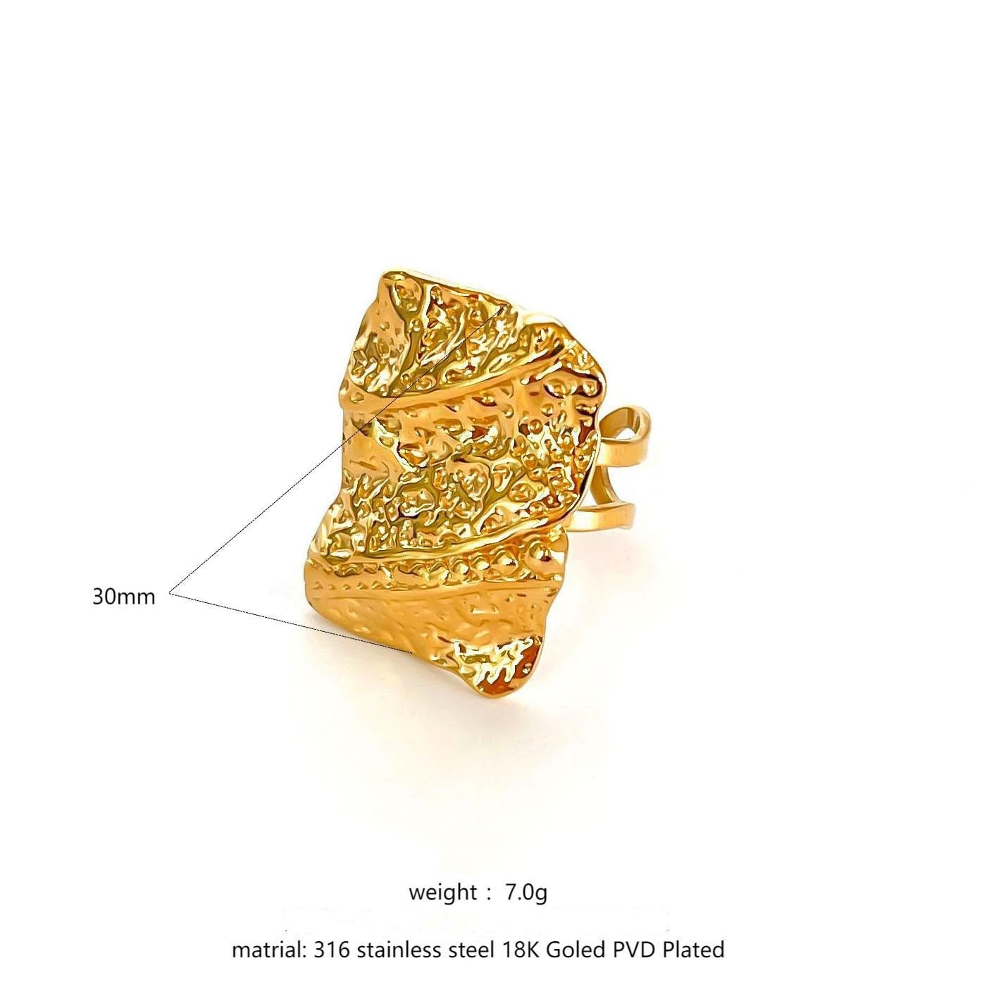 RETRO Geometric Irregular Opening Women's Ring Weloria