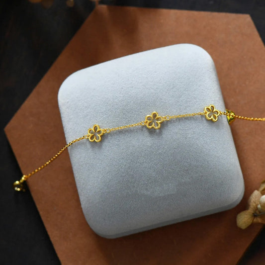 Women's All-match S925 Sterling Silver Light Luxury Flower Bracelet Weloria