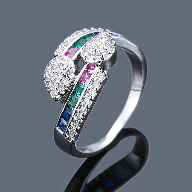 Women's Ring Inlaid With Colorful Zircon Gold-plated Ring Weloria