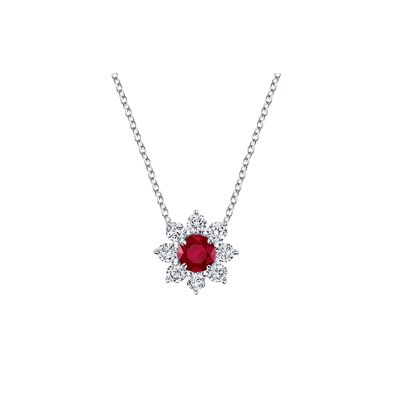 Red Diamond Inlaid Clavicle Chain Female Stud Earrings Weloria
