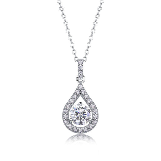 Heart Charm - A Fashionable And Luxurious Diamond Jewelry Piece Set With 1-carat Moissan Diamond S925 Sterling Silver And Platinum-plated Pendant Weloria