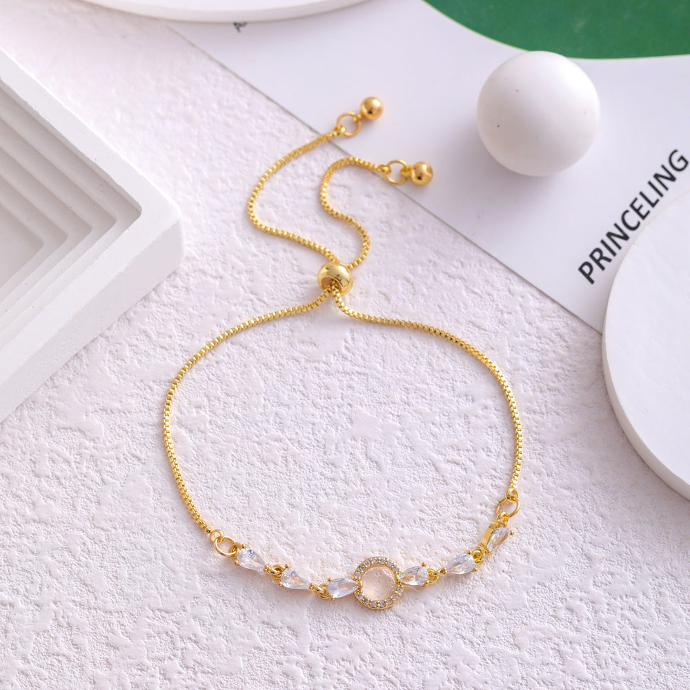Micro Inlaid Zircon Simple Circle Bracelet Weloria
