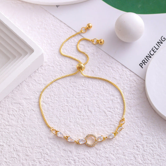 Micro Inlaid Zircon Simple Circle Bracelet Weloria