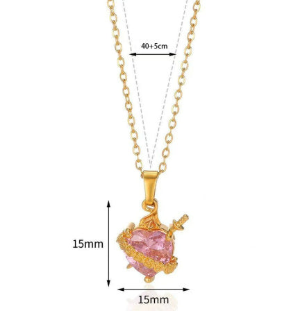Cupid Elos Arrow Heart Flower Pendant With Brick Crystal Necklace Weloria