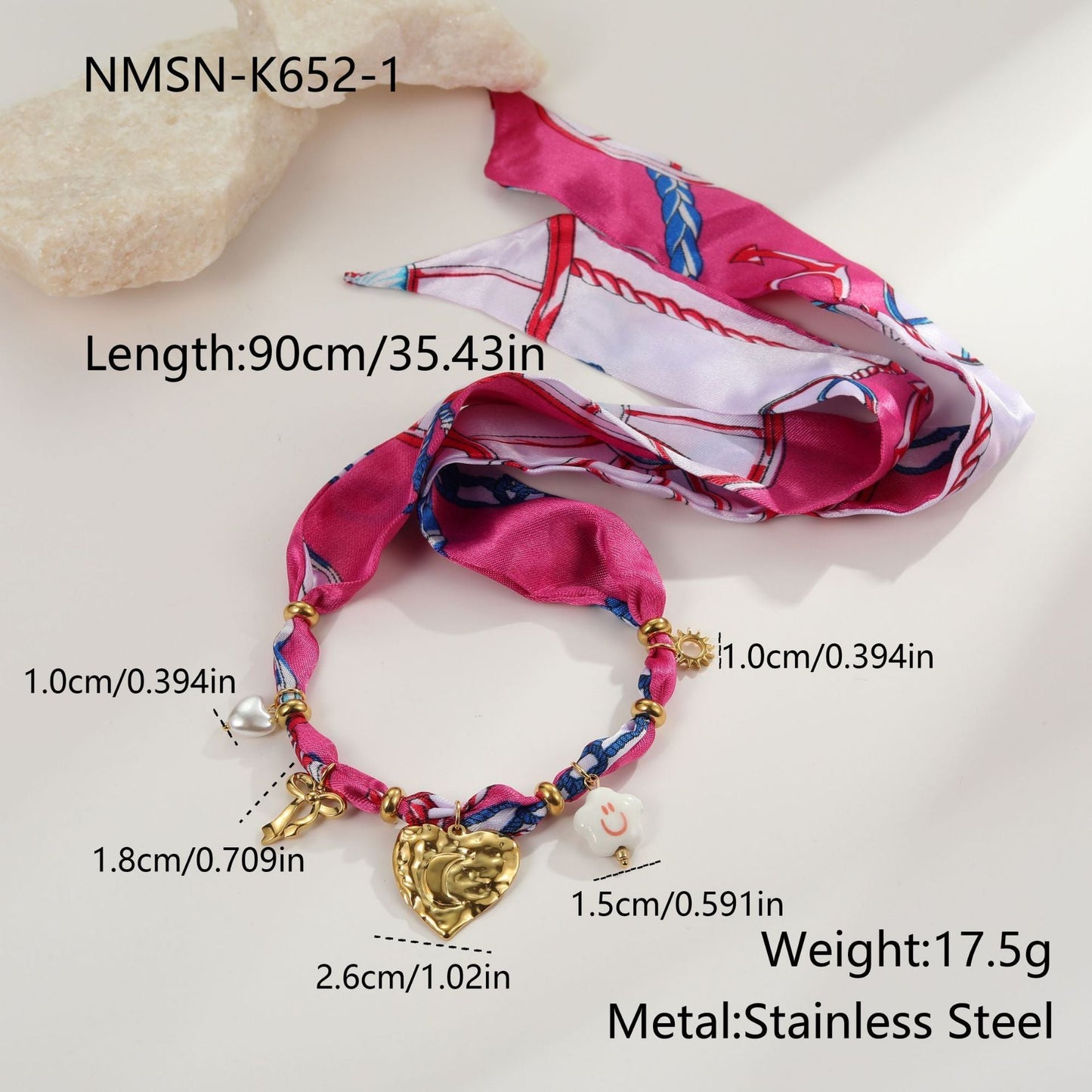 Colorful Silk Scarf Series Love Pendant Necklace Non-fading Elegant Bracelet Weloria