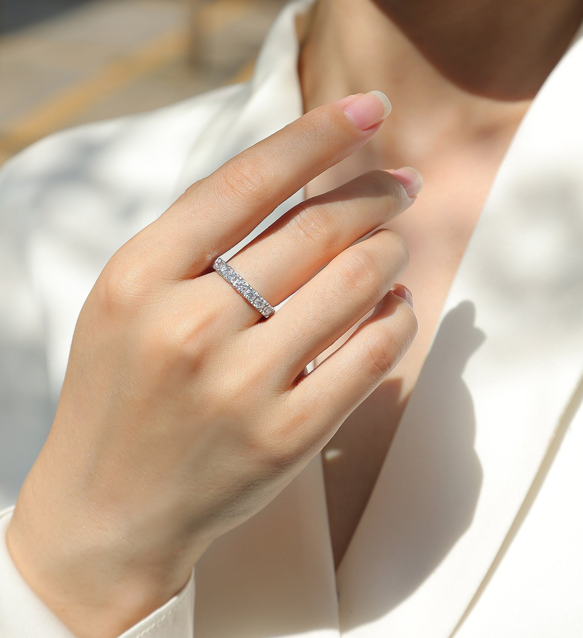 LUCKY 7- A Fashionable And Luxurious Jewelry Piece Set With One-tenth Moissan Diamond, S925 Sterling Silver And Platinum-plated Diamond Weloria