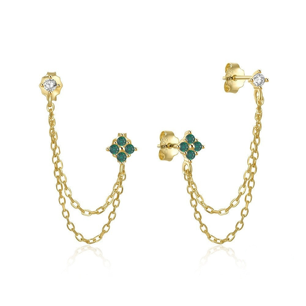 Chain Tassel Diamond Ear String Ear Studs Earrings Weloria