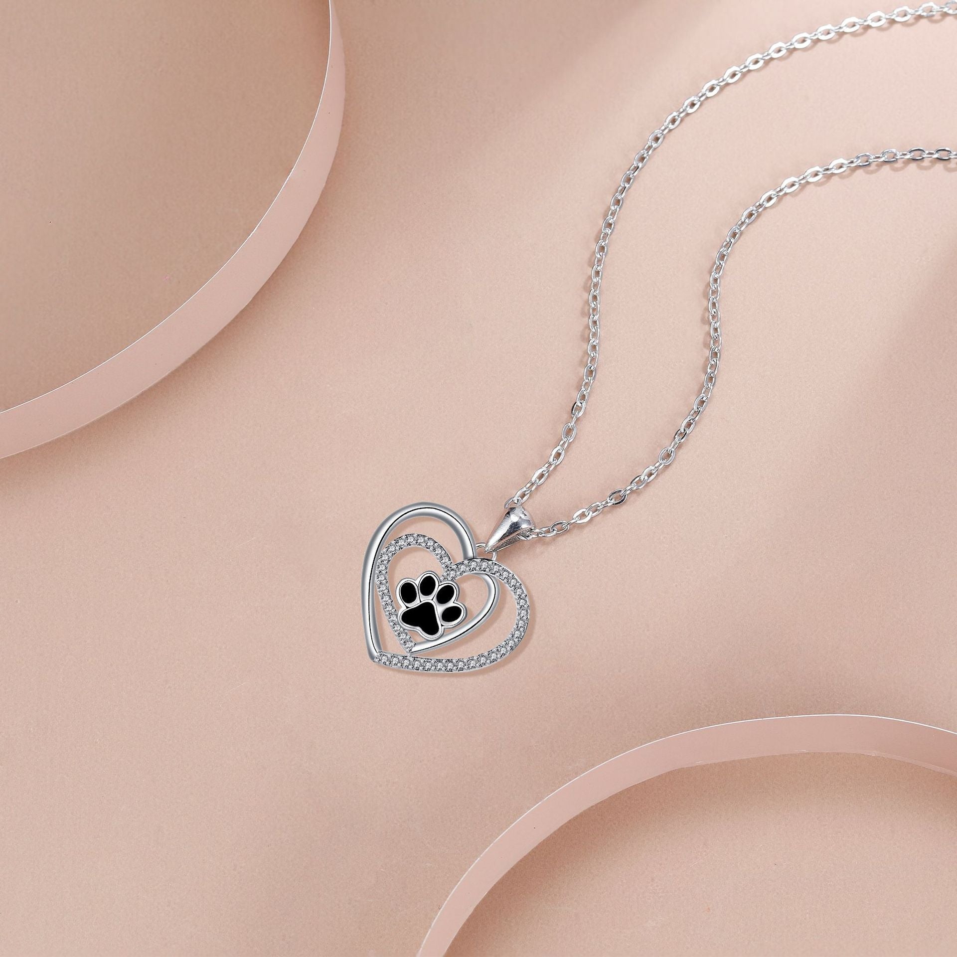 Dog's Paw Footprints Necklace Female Light Luxury Minority High Sense Weloria