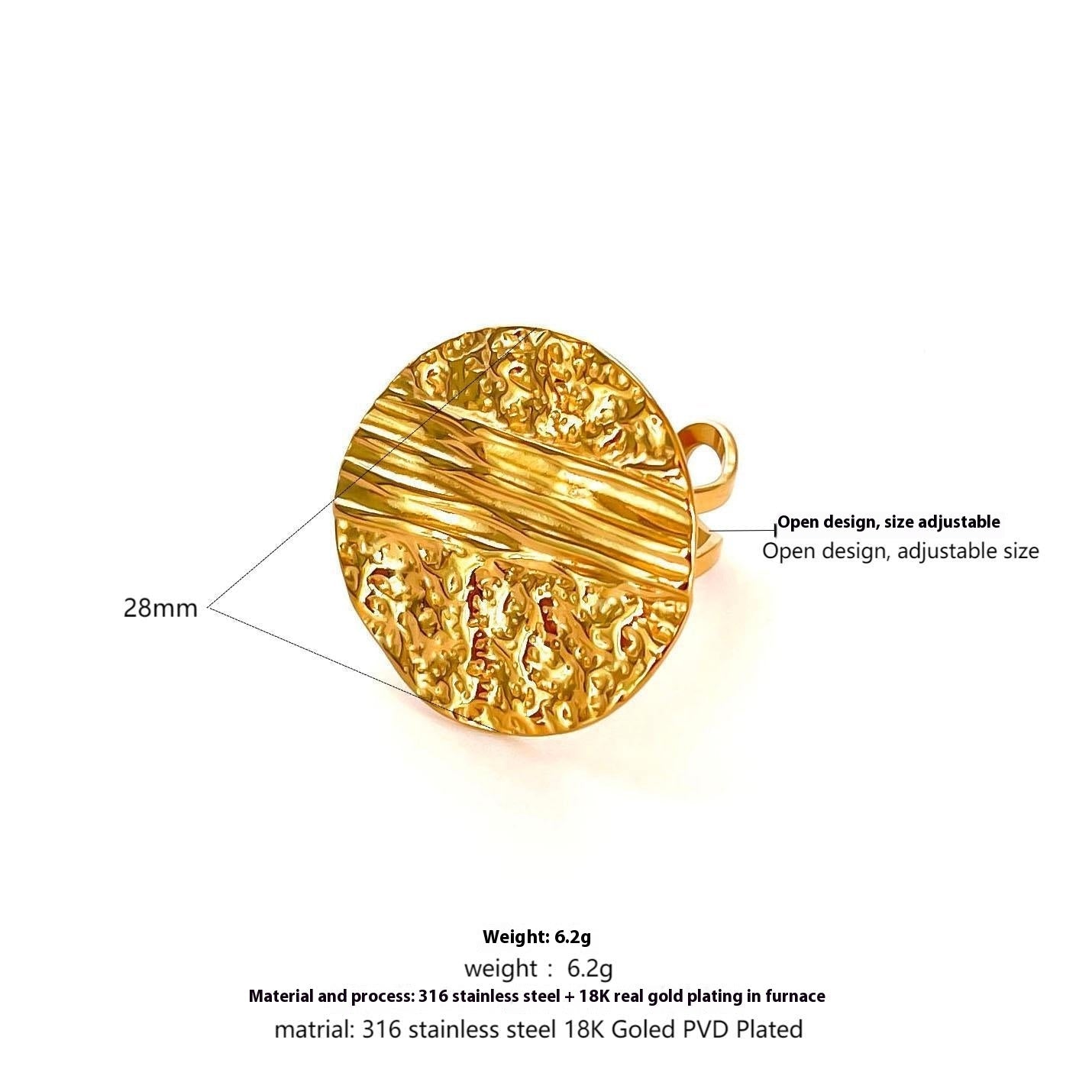 RETRO Geometric Irregular Opening Women's Ring Weloria