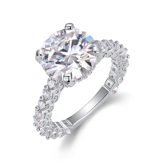 Affectionate And Tender - A Fashionable And Luxurious Jewelry Piece Set With 5-carat Moissanite S925 Sterling Silver And Platinum-plated Diamond Weloria