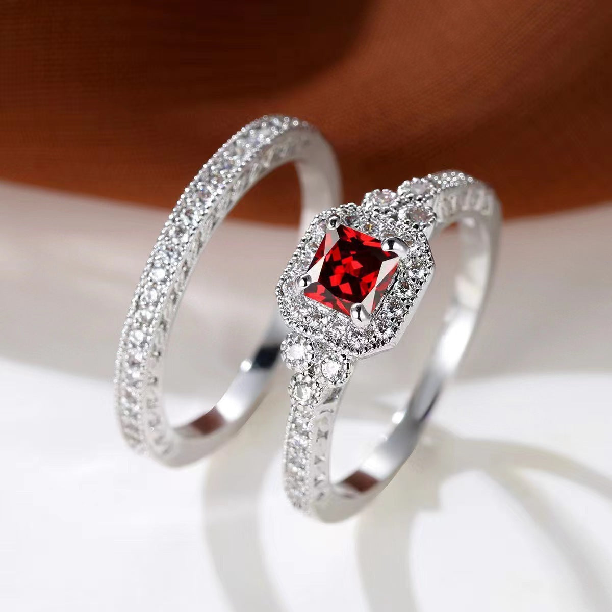 Fashion Ring Set Zircon Simple Ring Weloria