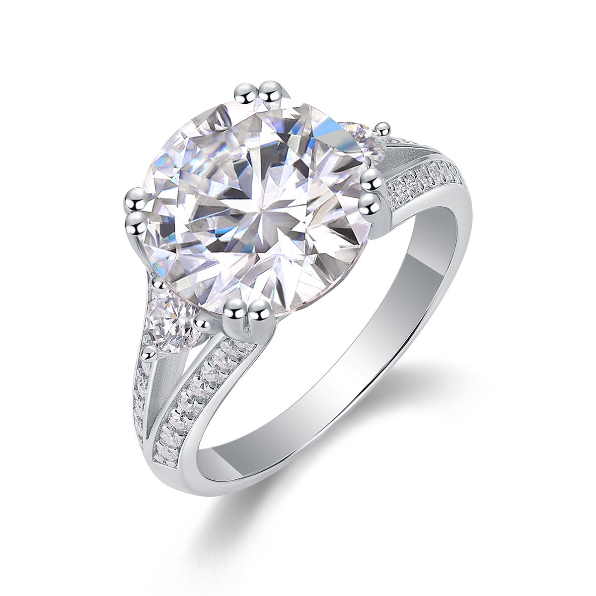 Elegant Radiance - A Fashionable And Luxurious Jewelry Piece Set With 5-carat Moissanite S925 Sterling Silver And Platinum-plated Diamond Weloria