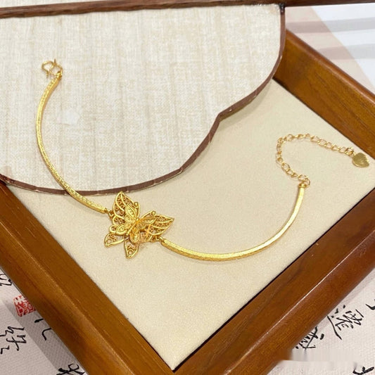 Ancient Silk Butterfly New Chinese Retro Hemp Pattern Half Bracelet Bracelet Weloria