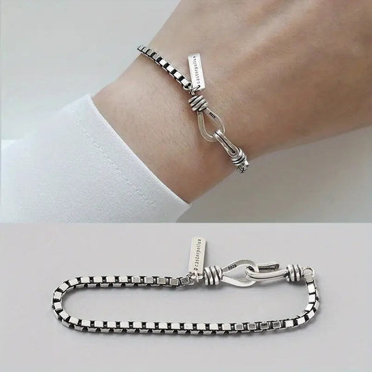 Vintage Box Chain Cross Bracelet, With A Unisex Design, Suitable For Daily Wear And Social Occasions , A Stylish Accessory For All Seasons Weloria