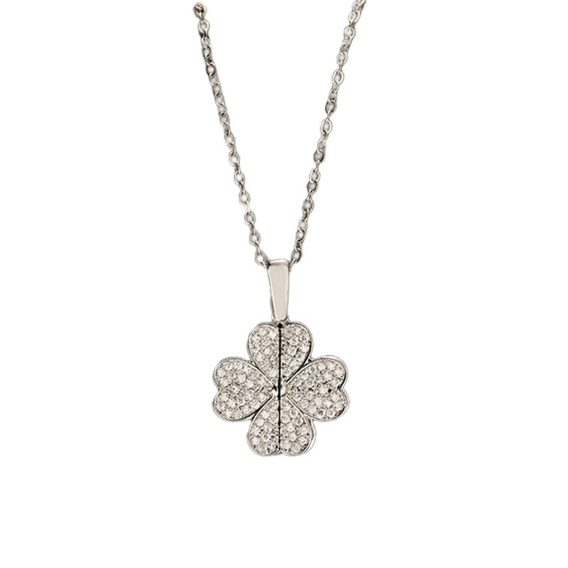 Women's Diamond Clover Necklace Special Interest Light Luxury Weloria