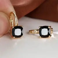 Square Zircon Inlaid Ear Hook Korean Style Fashion All-matching Weloria