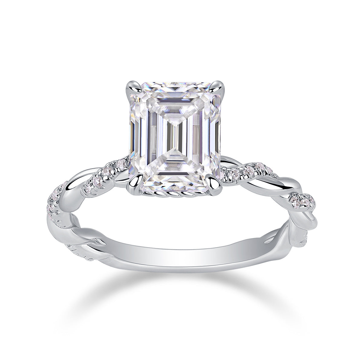 Chasing Light - A Fashionable Diamond Jewelry Piece Set With Moissanite S925 Sterling Silver And Platinum-plated Diamond Ring Weloria