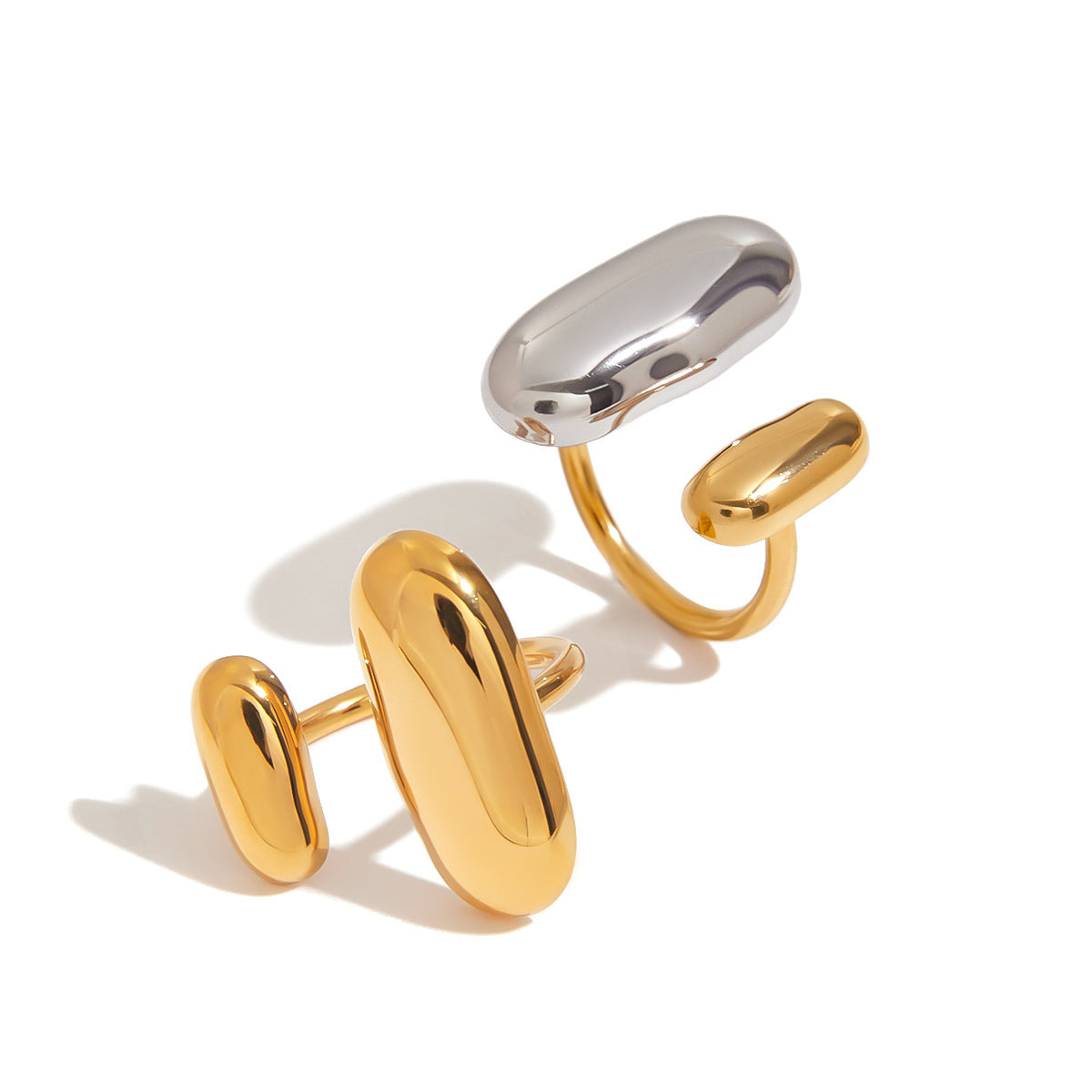 Design Sense Modern Minimalist Style 18K Gold Stainless Steel Ring Weloria