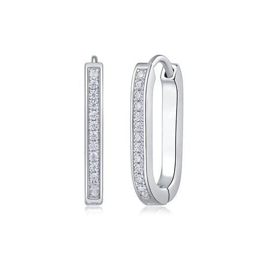 Reincarnation - Fashionable And Luxurious Diamond Jewelry With Moissanite S925 Sterling Silver And Platinum-plated Stud Earrings Weloria