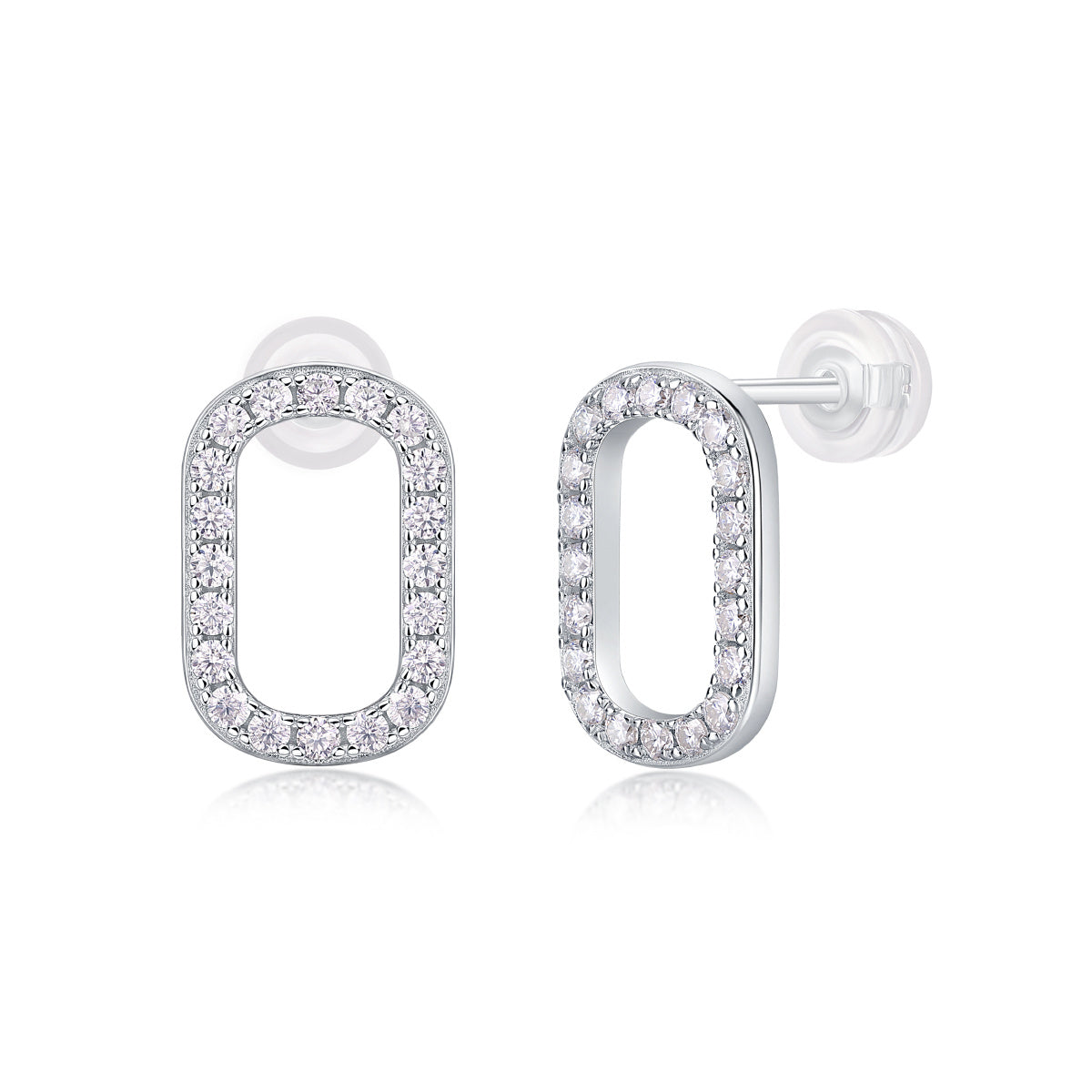 Return To Simplicity - Fashionable, Trendy And Affordable Jewelry Set With Moissanite S925 Sterling Silver And Platinum-plated Stud Earrings Weloria
