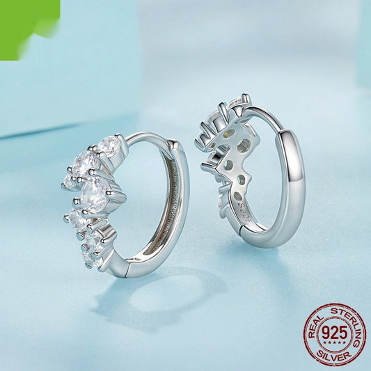 Exquisite Flash Zircon Earrings Women's Light Luxury All-matching Weloria