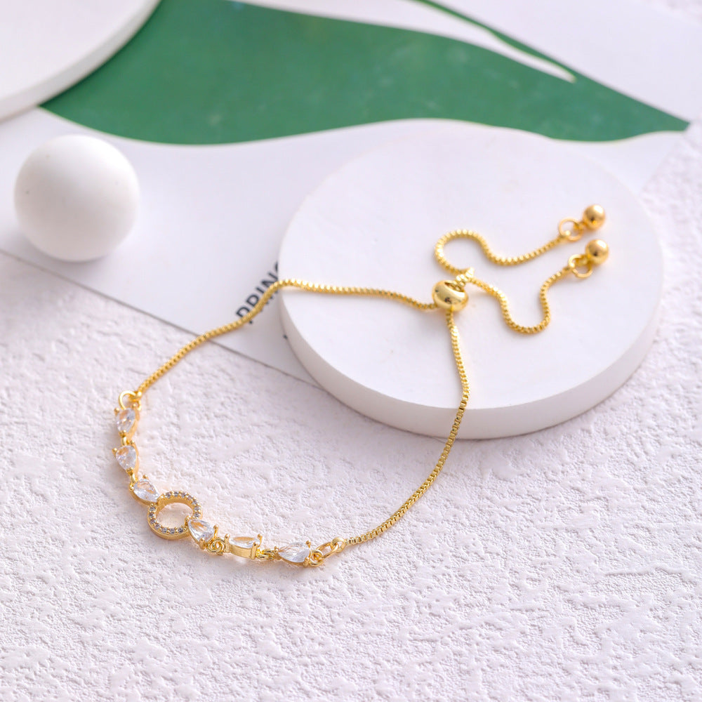 Micro Inlaid Zircon Simple Circle Bracelet Weloria