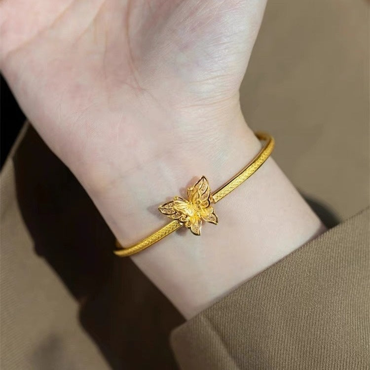 Ancient Silk Butterfly New Chinese Retro Hemp Pattern Half Bracelet Bracelet Weloria