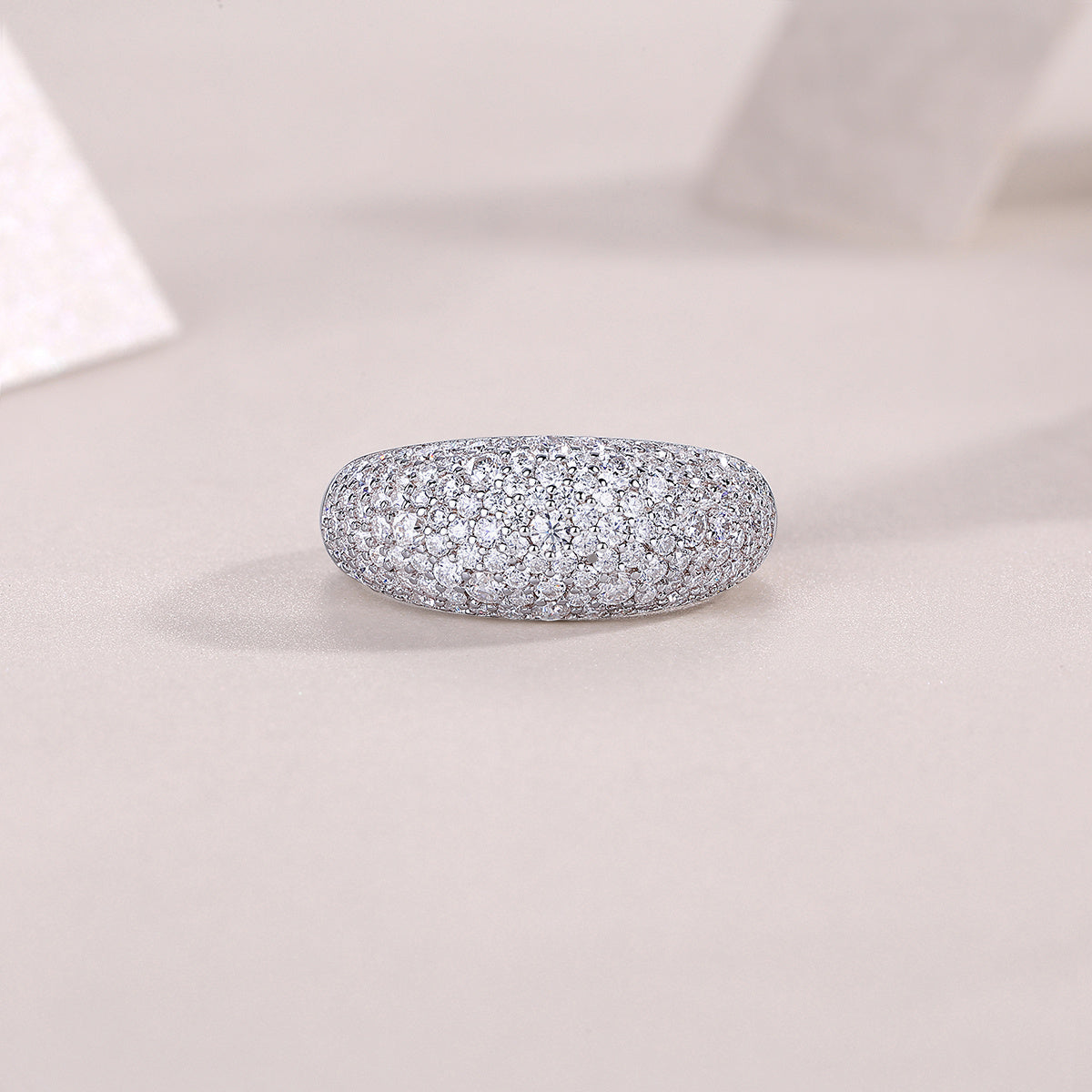 Moonlit Night Stars - A Fashionable Diamond Jewelry Piece Set With Moissanite S925 Sterling Silver And Platinum Diamond Ring Weloria