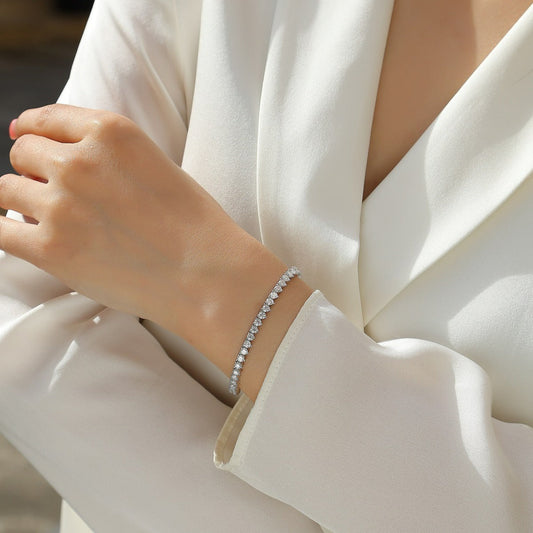 Silver Platinum-plated Moissanite Bracelet Weloria
