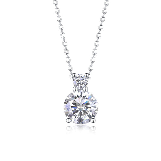 Jazz Manor - A Fashionable And Luxurious Diamond Jewelry Piece Set With 3-carat Moissanite S925 Sterling Silver And Platinum-plated Pendant Weloria