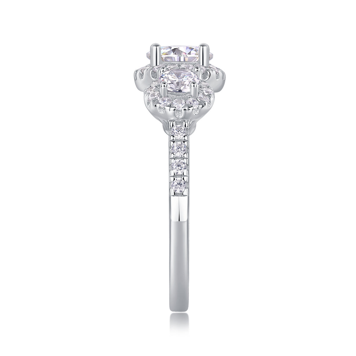 Human Warmth - A Fashionable And Luxurious Jewelry Piece Set With 1-carat Moissan Diamond S925 Sterling Silver And Platinum-plated Diamond Weloria