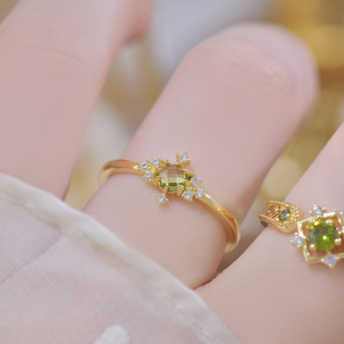 French Style Design Purple Zircon Set Ring For Women Weloria
