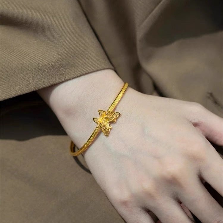 Ancient Silk Butterfly New Chinese Retro Hemp Pattern Half Bracelet Bracelet Weloria