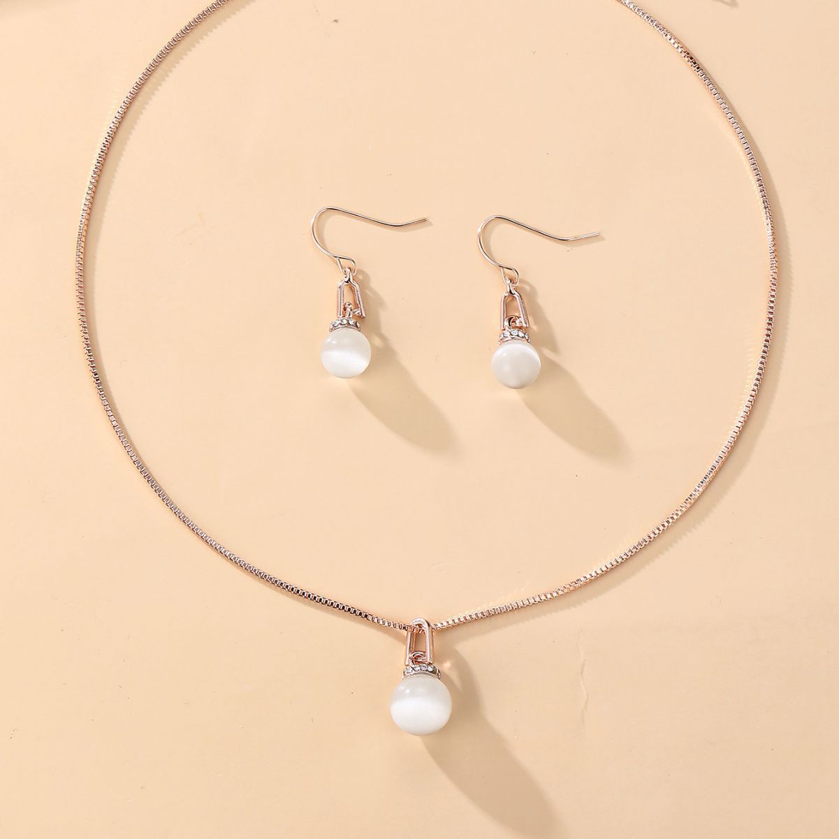 Geometric Ball Resin Necklace Earrings Jewelly Suit Weloria