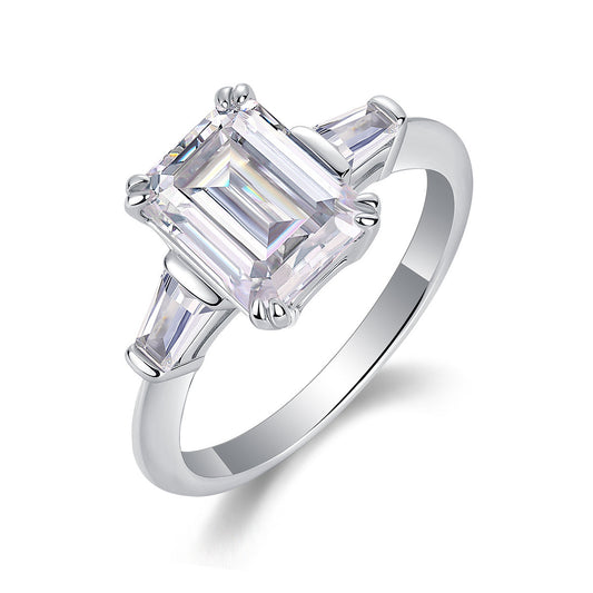 Starry Sky Mirror - A Fashionable Diamond Jewelry Piece Set With Moissanite S925 Sterling Silver And Platinum Diamond Ring Weloria