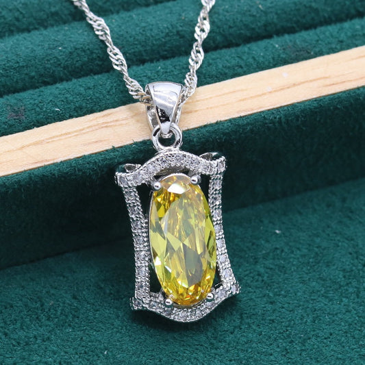 Anti-allergy Zircon Necklace Earring Ring Dinner Ornament Suit Weloria