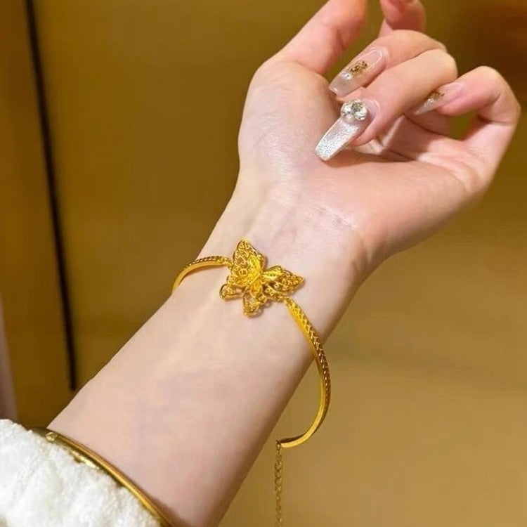 Ancient Silk Butterfly New Chinese Retro Hemp Pattern Half Bracelet Bracelet Weloria
