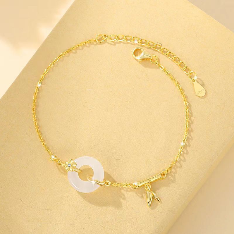 Luxury Fashion Peace Buckle White Chalcedony Bracelet Weloria