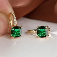 Square Zircon Inlaid Ear Hook Korean Style Fashion All-matching Weloria