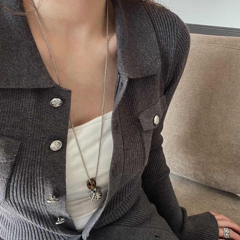 Stone Grape Cluster Pendant Niche High-grade Long Sweater Chain Weloria