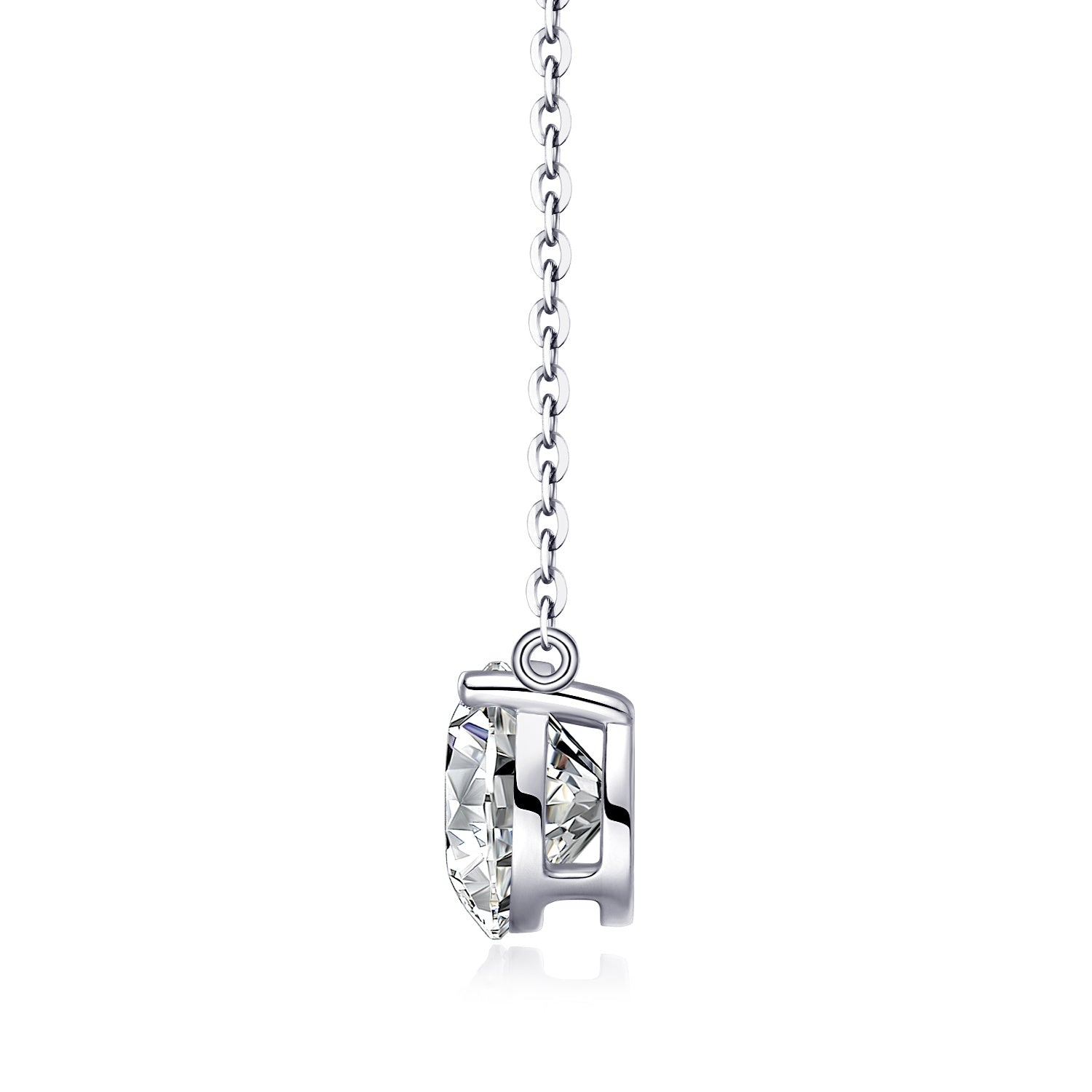 Love Of Time - A Fashionable And Luxurious Diamond Jewelry Piece Set With 2-carat Moissan Diamond S925 Sterling Silver And Platinum-plated Pendant Weloria