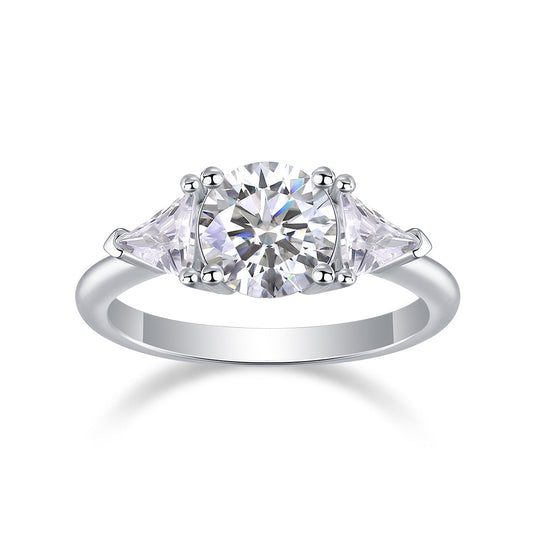 Ocean Diamond - A Fashionable And Luxurious Jewelry Piece Set With 2-carat Moissanite S925 Sterling Silver And Platinum-plated Diamond Weloria