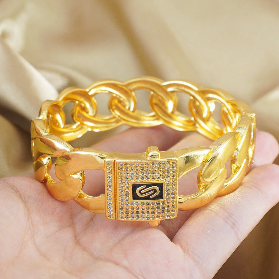 Cuban Women's Fashion Bracelet Cubic Zirconia Weloria