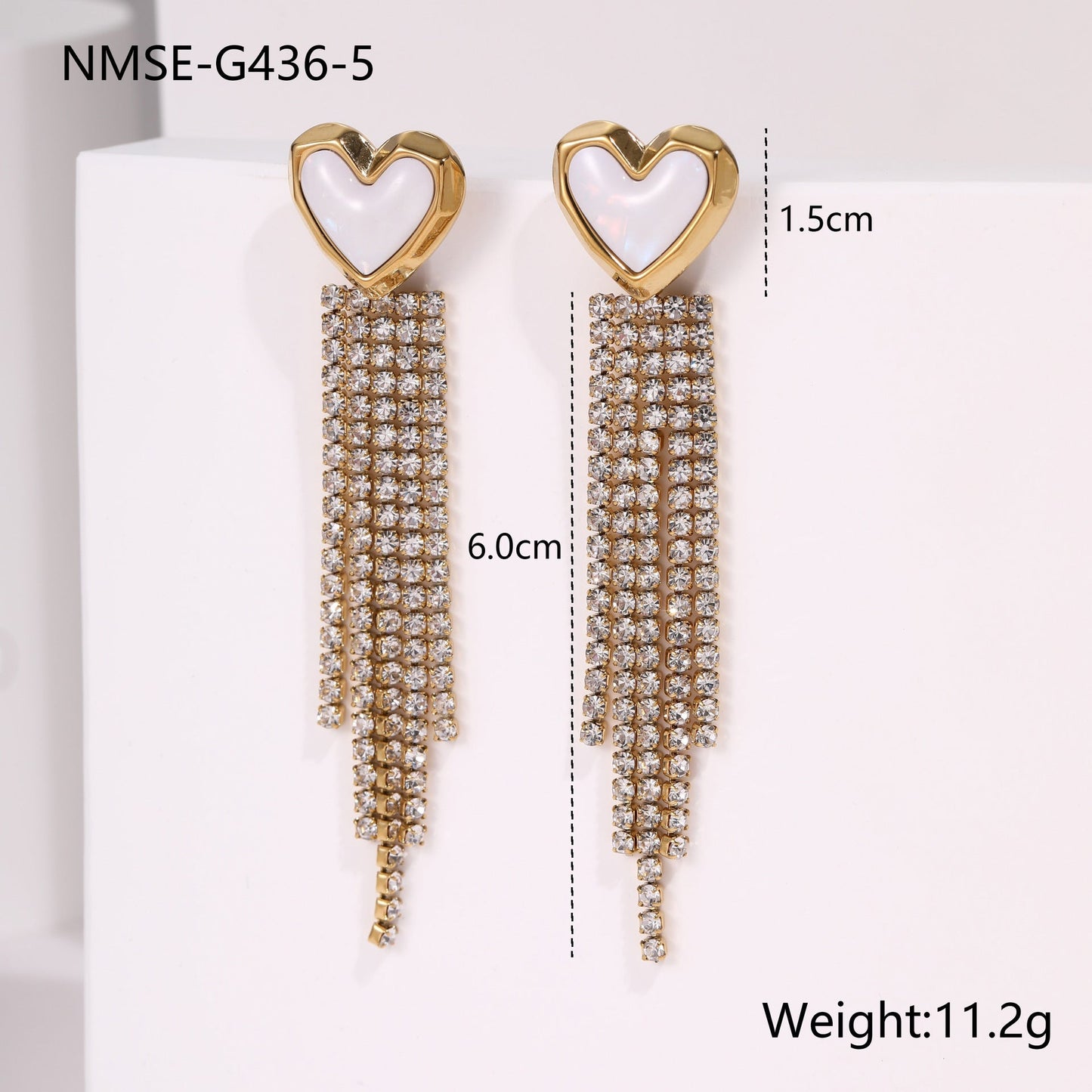 Diamond Tassel Love Stainless Steel Earrings Weloria