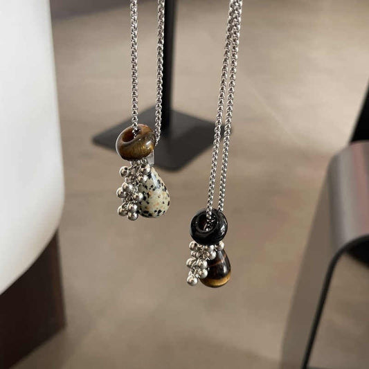 Stone Grape Cluster Pendant Niche High-grade Long Sweater Chain Weloria